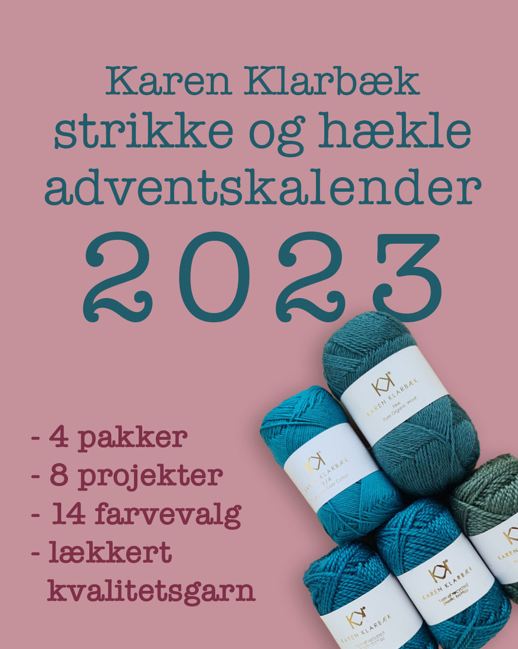 Karen Klarbæk adventskalender til strikkere og hæklere