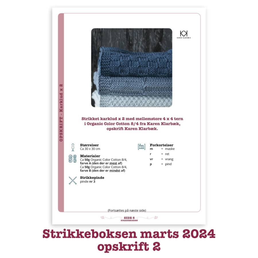 Strikkeboksen standard marts 2024 opskrift 2 Karen Klarbæk